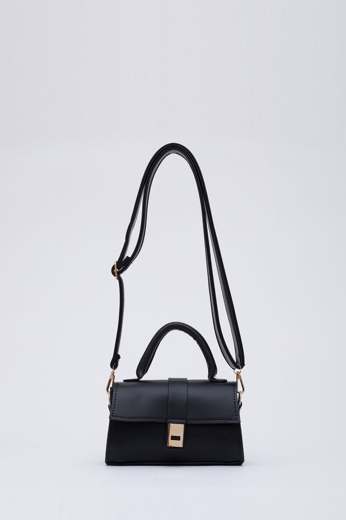 Shk109 Suni Deri Çıtçıtlı Ayarlanabilir Askılı Kadın El, Kol Ve Omuz Çantası U:11 E:19 G:7 cm