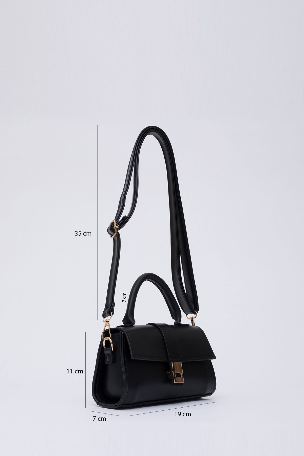Shk109 Suni Deri Çıtçıtlı Ayarlanabilir Askılı Kadın El, Kol Ve Omuz Çantası U:11 E:19 G:7 cm