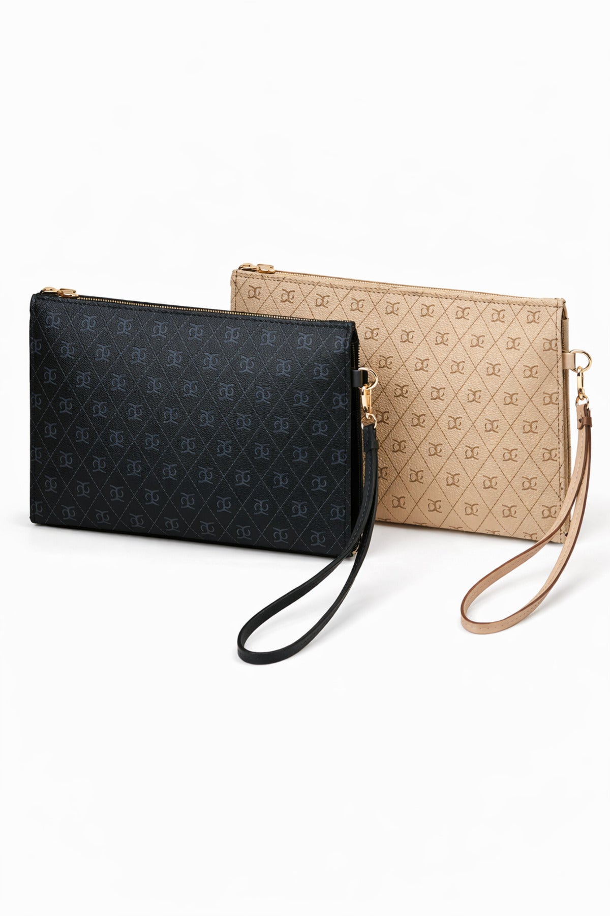 Kadın Baskılı Kadın Clutch El Çantası portföy ponny 2li Siyah Vizon KSCH-4076 - siyahvizon