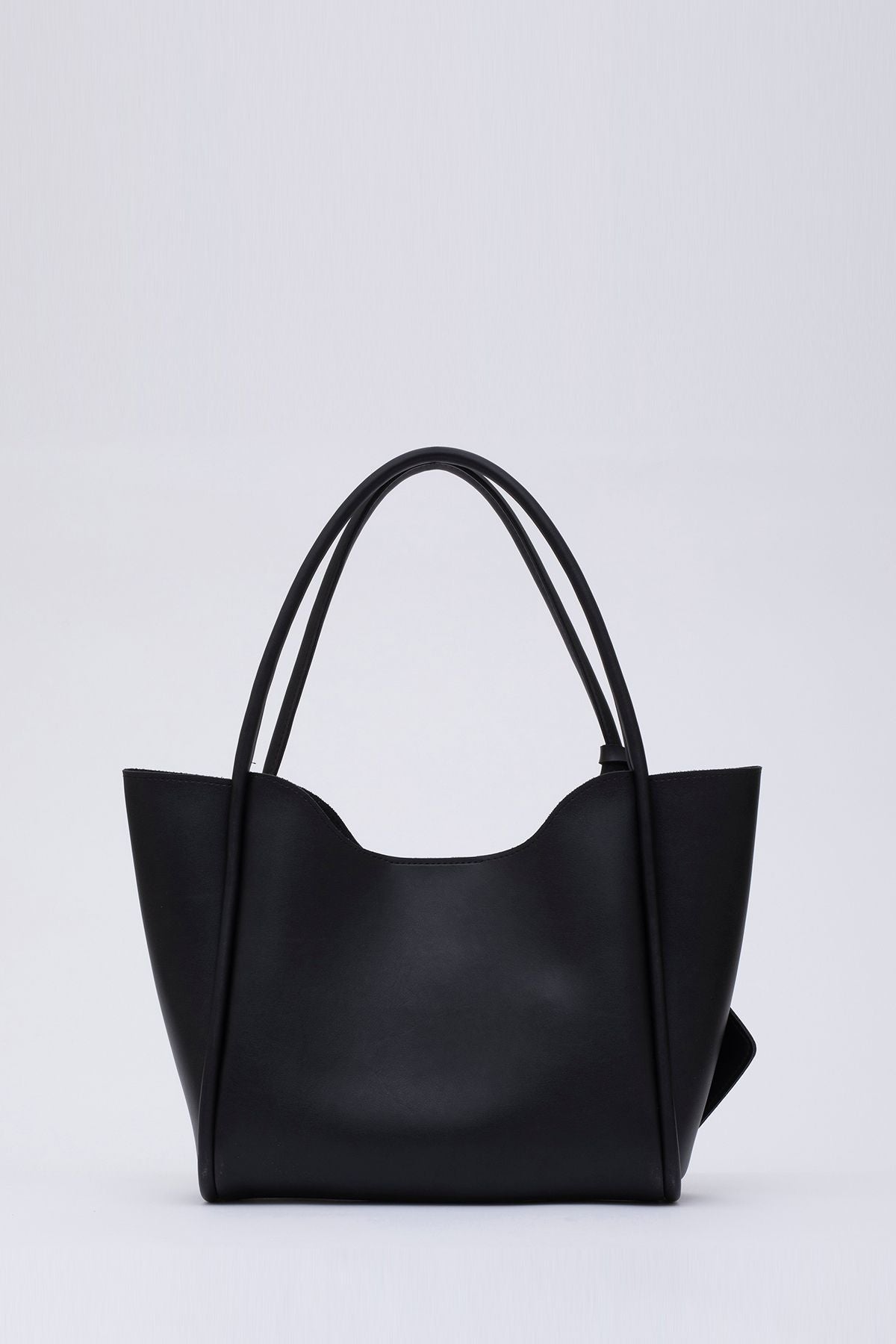 Siyah Shk108 Çıtçıtlı Suni Deri Cüzdanlı Makyaj Çantalı Kadın El ve Omuz Çantası U:25 E:38 G:15 cm