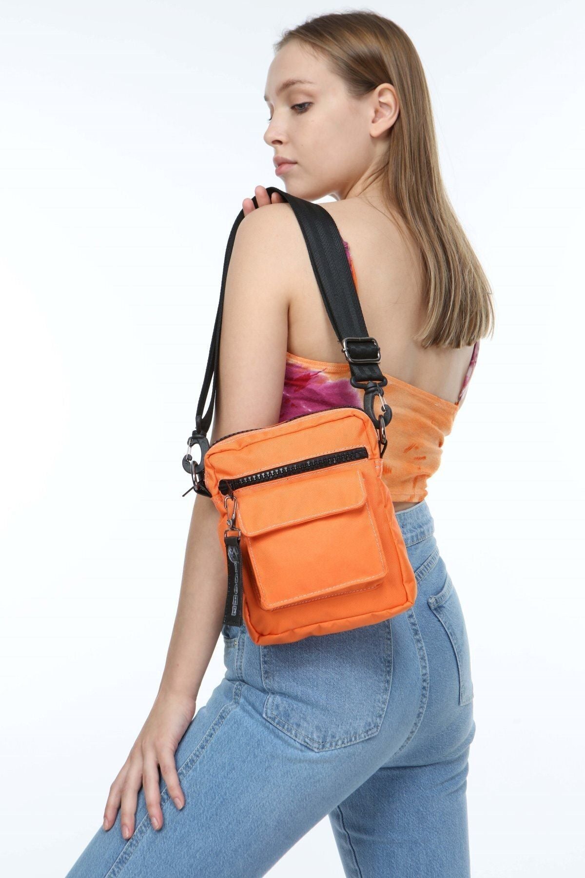 Unisex Siyah Spor Askılı Omuz Çantası - Görsel 16