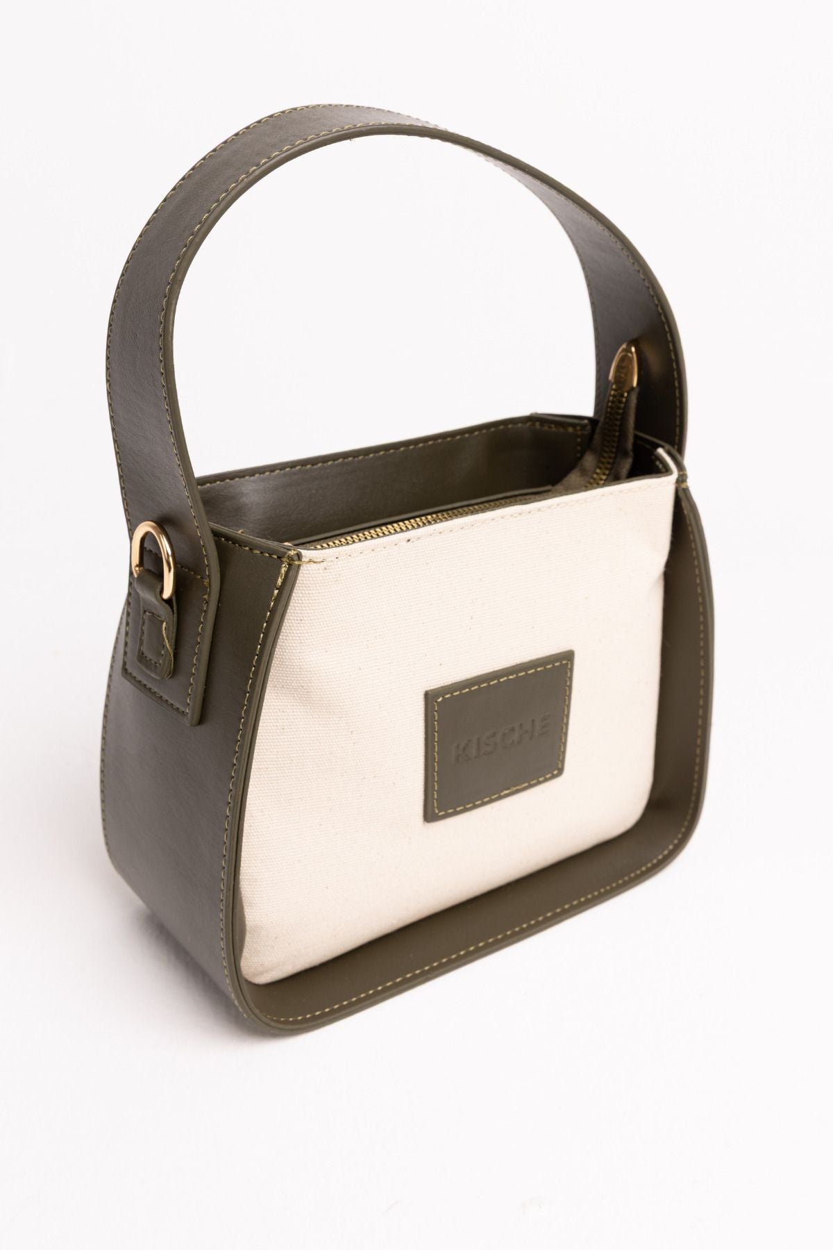 Kanvas Deri Garni tote bag omuz kadın çantası Esme