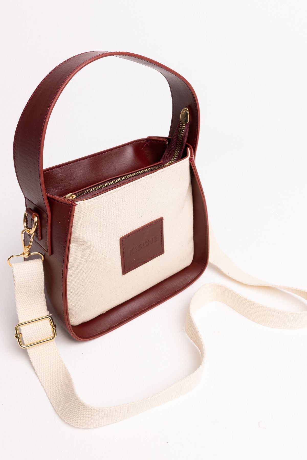 Kanvas Deri Garni tote bag omuz kadın çantası Esme