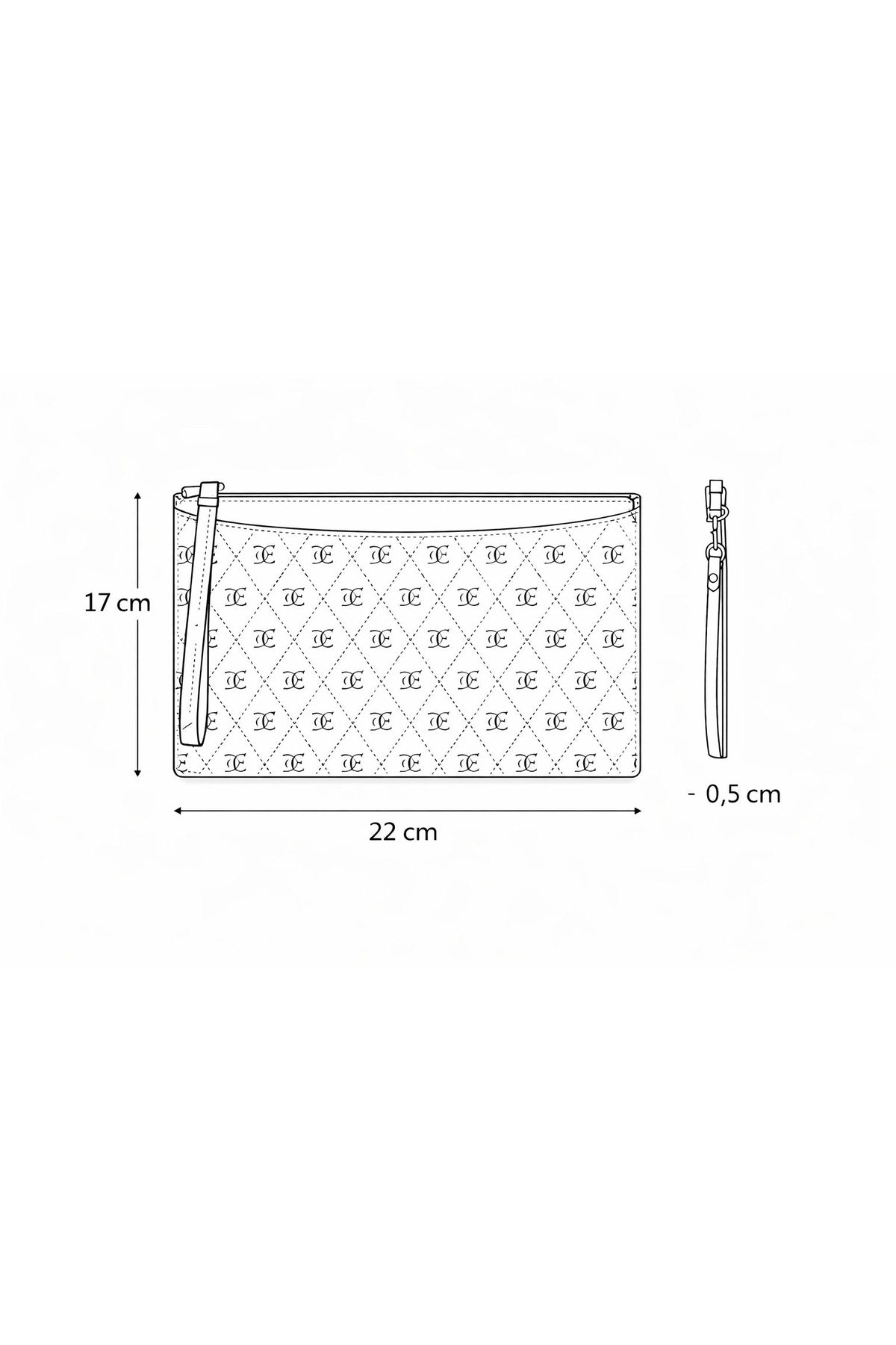 Kadın tabba kahverengi Baskılı Kadın Clutch El Çantası portföy KSCH-4075 - Görsel 9