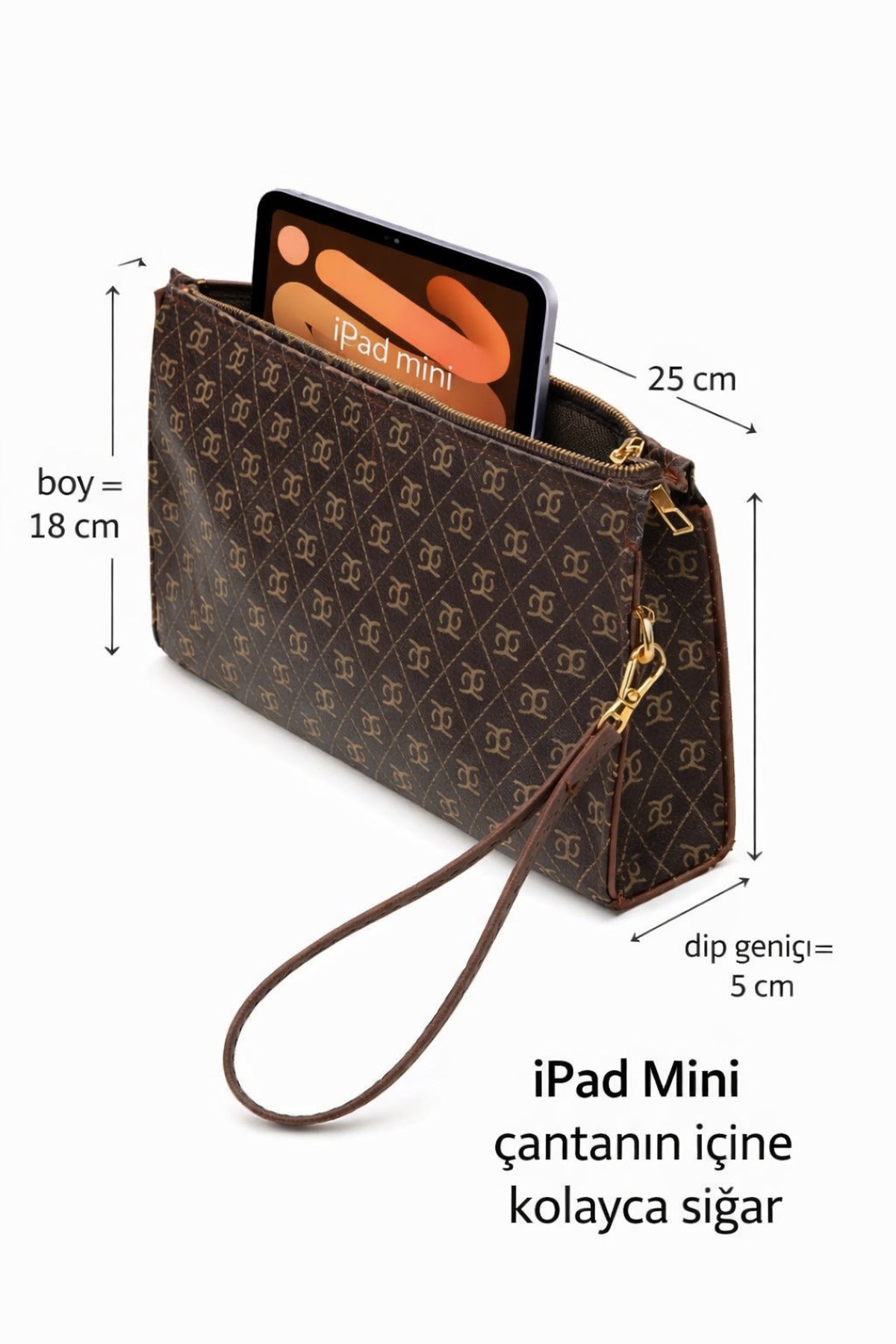 Kadın Baskılı Kadın Clutch El Çantası portföy ponny 2li Siyah Vizon KSCH-4076 - Görsel 11
