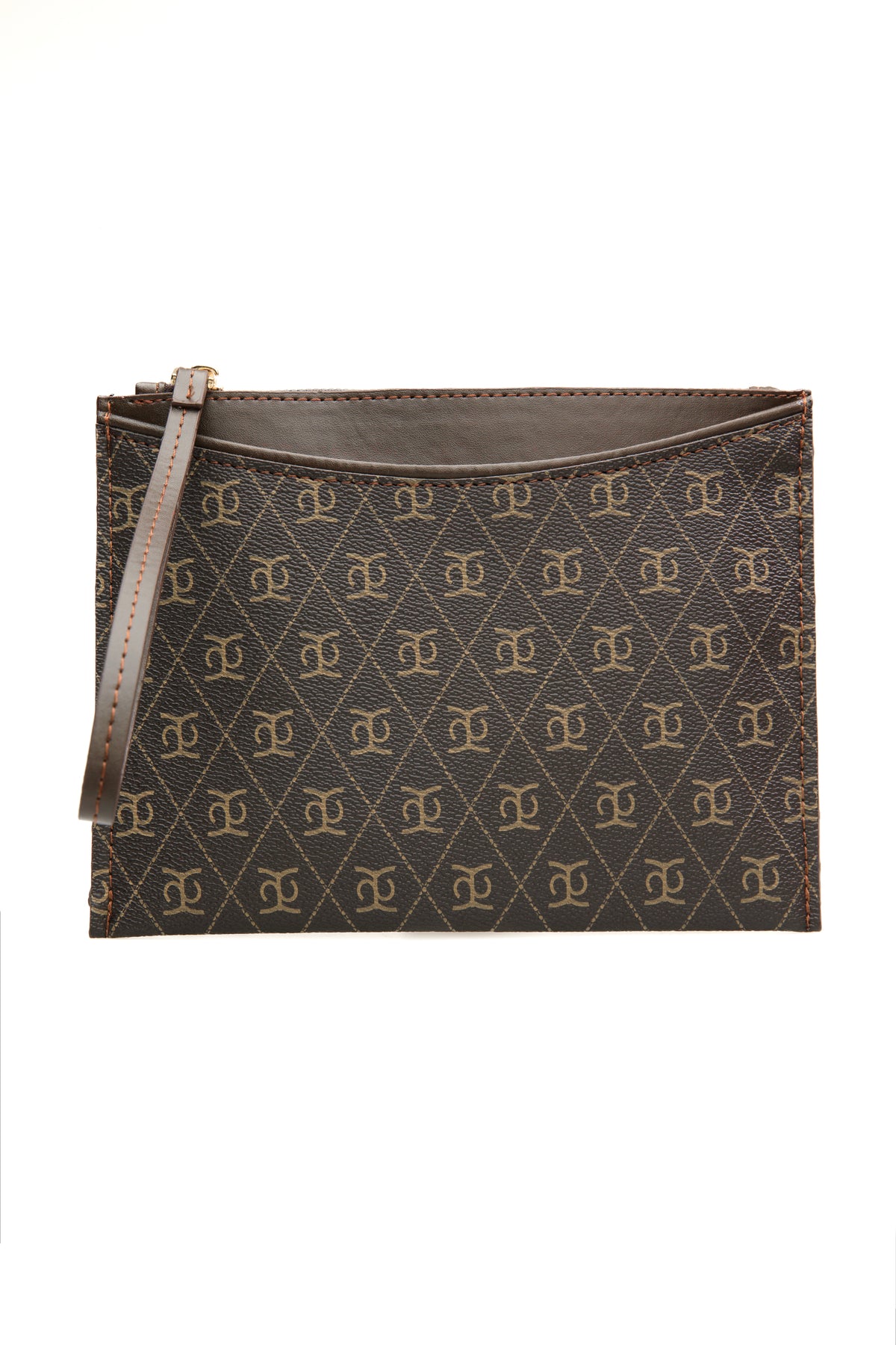 Kadın tabba kahverengi Baskılı Kadın Clutch El Çantası portföy KSCH-4075 - Görsel 19