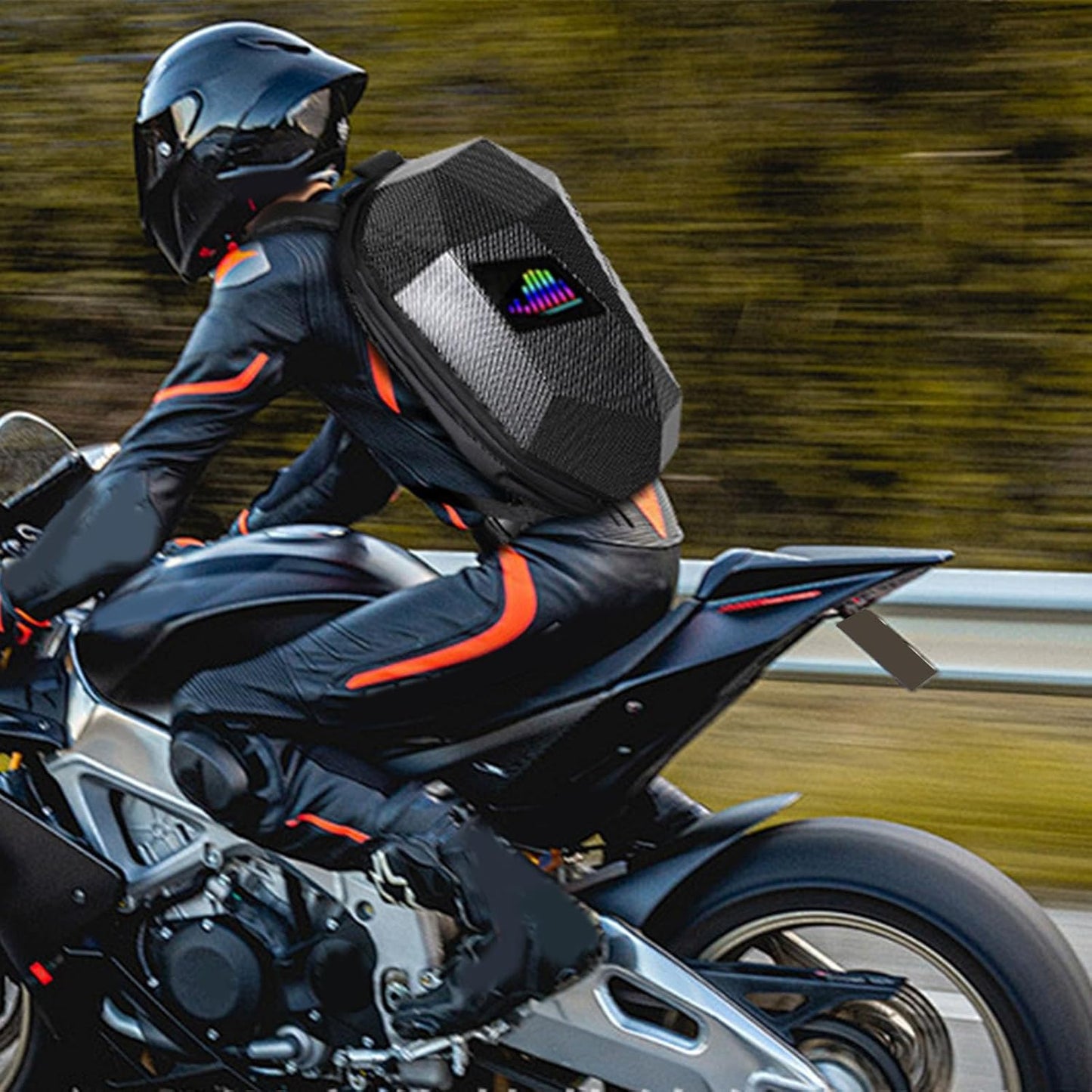 Devil Eye Led Gözlü Sırt Çantası, Siyah, Kask Çantası motorcu çanta