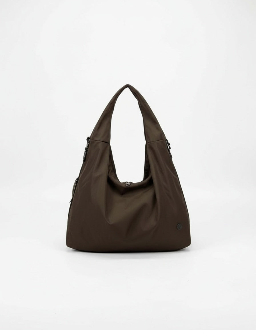 David Polo Paraşüt Kumaş Hobo Omuz Çantası D-7-20 - KAHVE