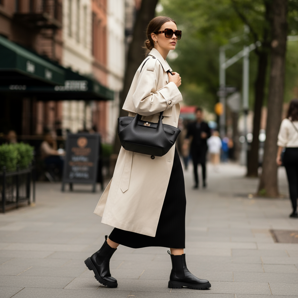 Lora bag kilit detaylı uzun asklı el omzu çantası