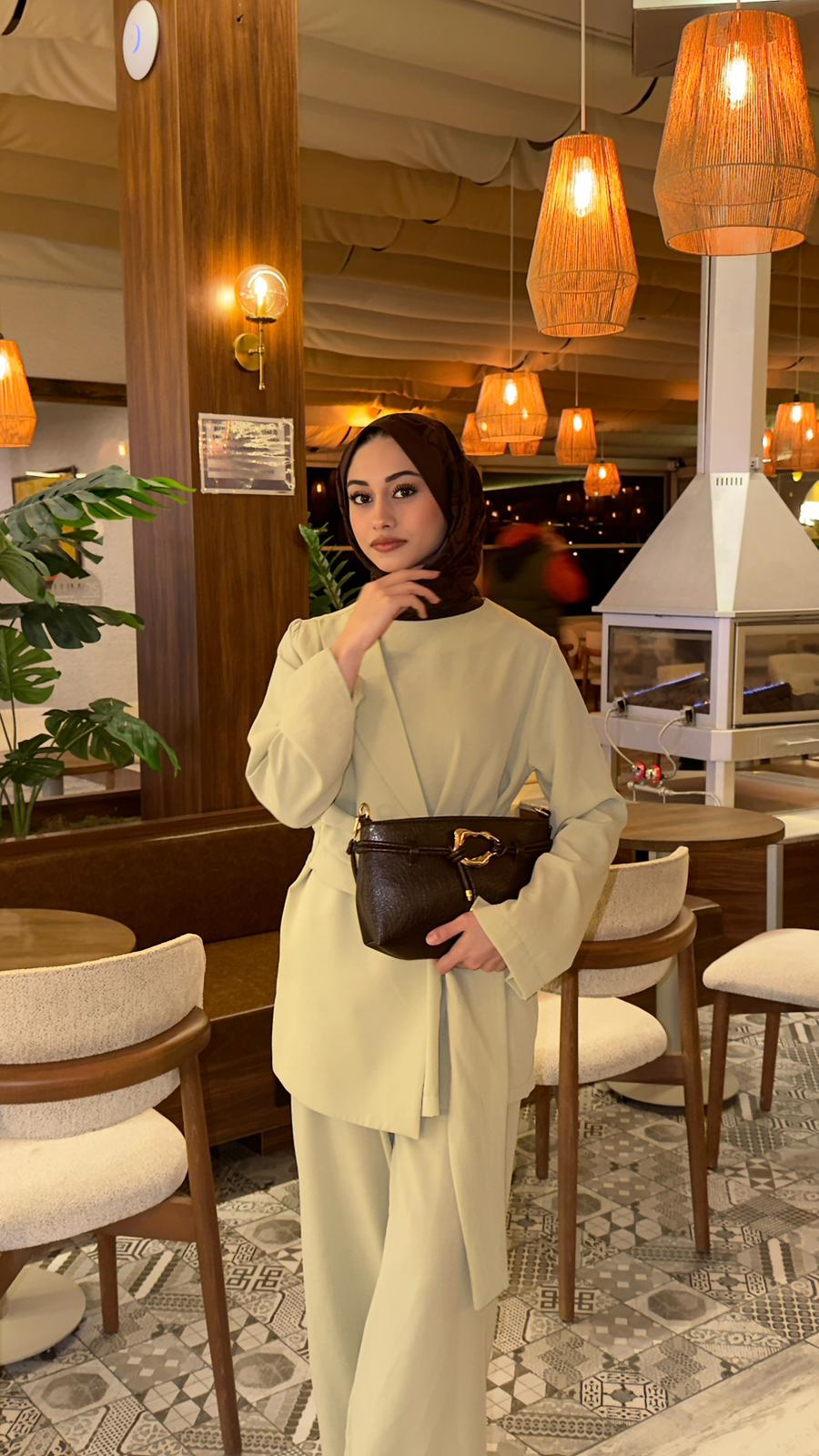Toka Detaylı uzun askılı fermuarlı Düğüm çanta