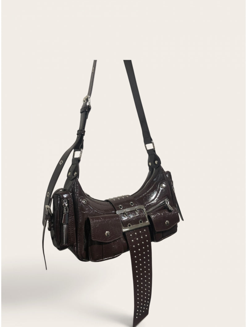 Kische İthal Biker Model Omuz Çantası B38014 - KAHVE