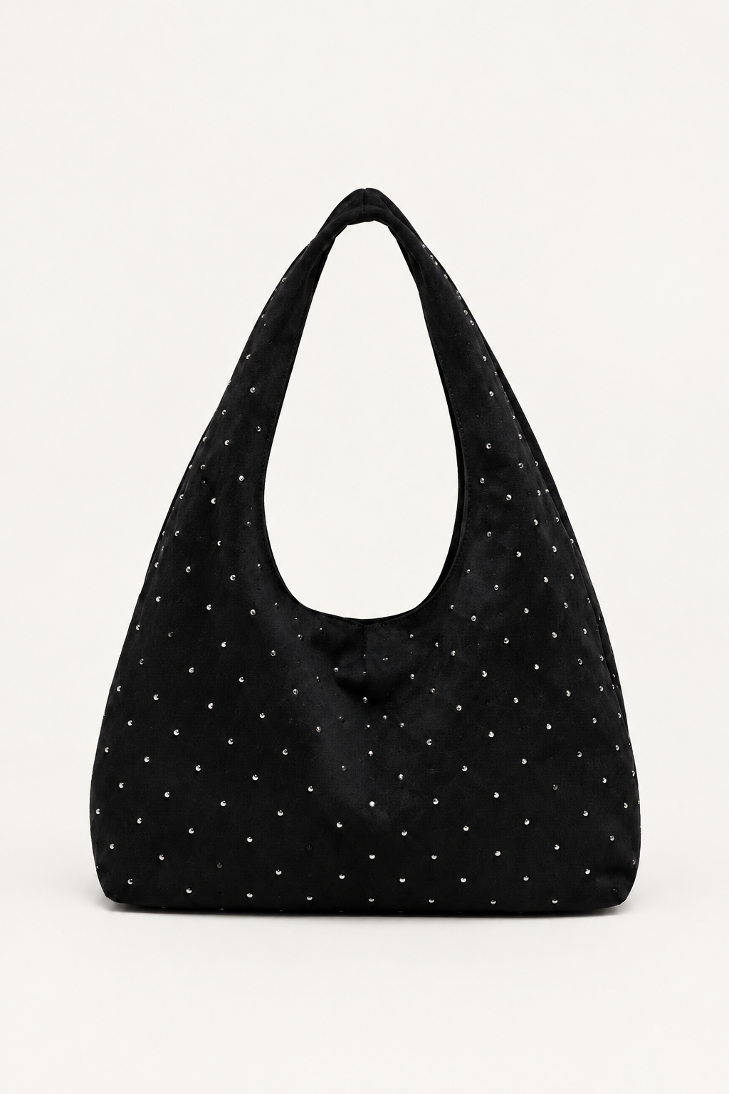 Siyah süet shopper çanta