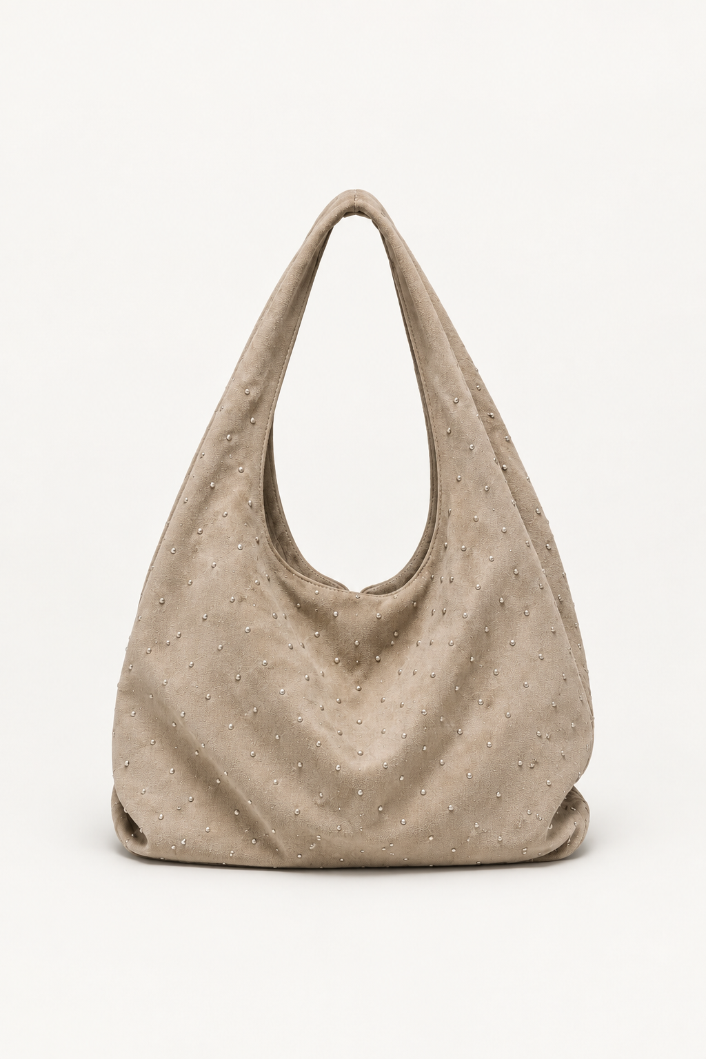 Gri süet shopper çanta