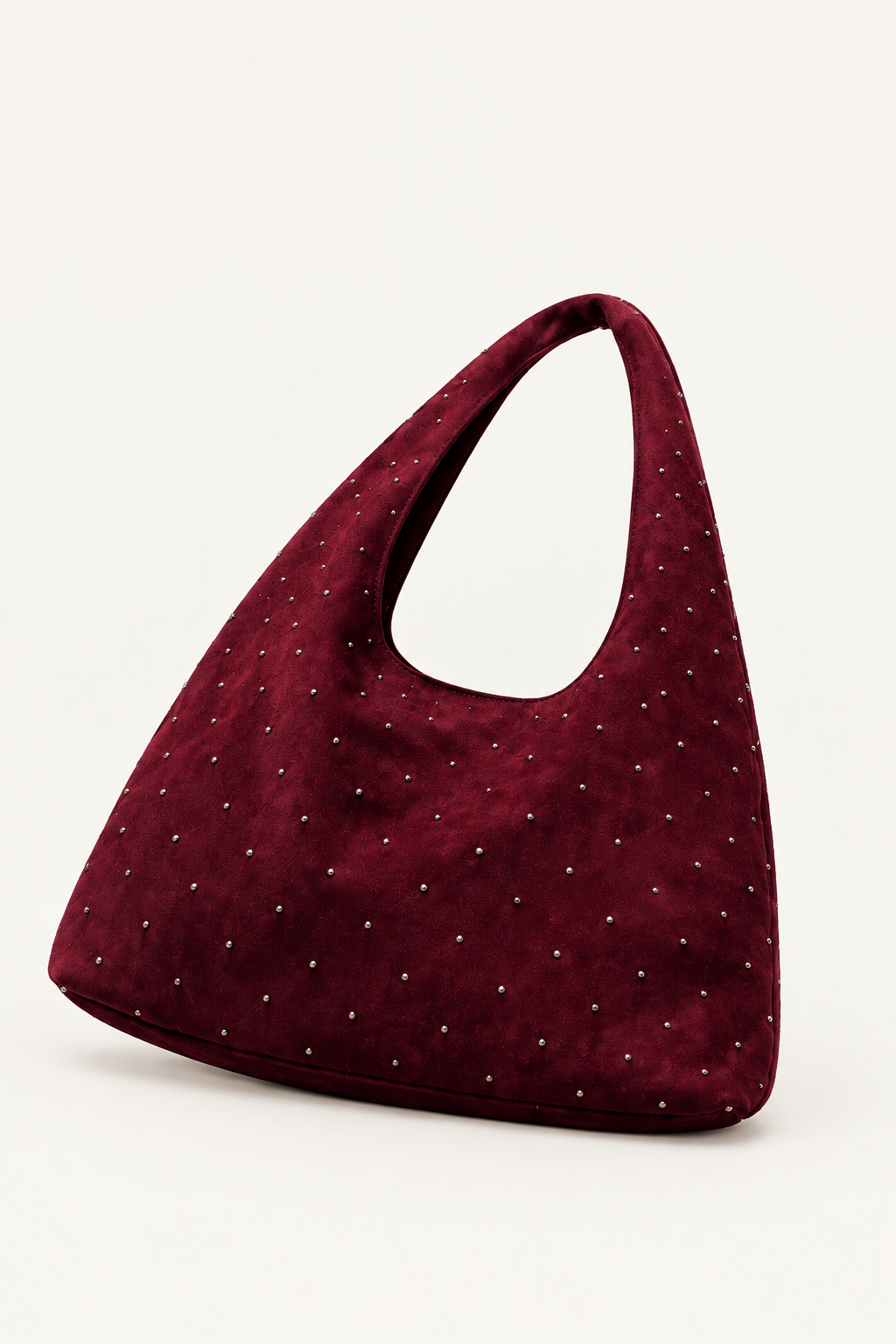 Bordo süet shopper çanta