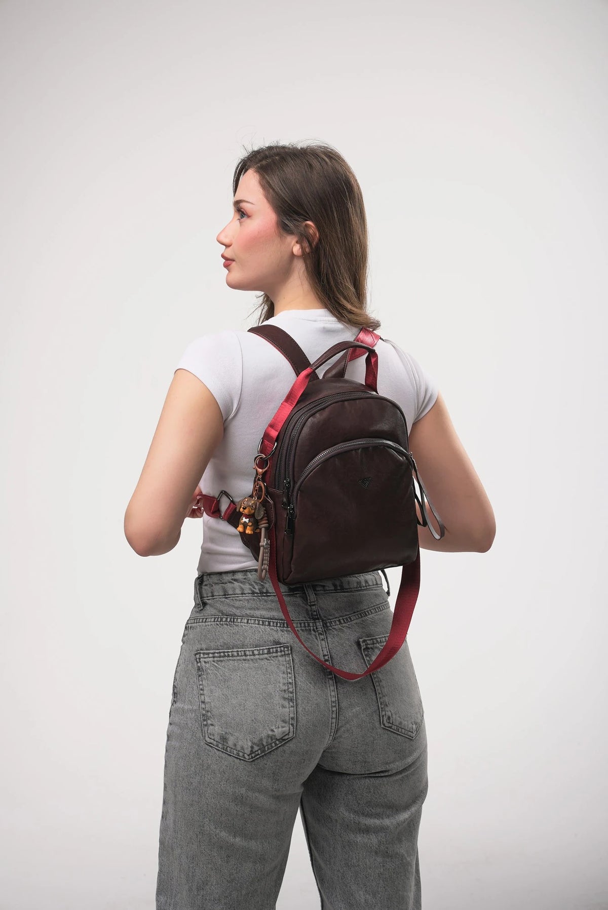 ÇÇS 18475 Kadın Sırt Çantası - BORDO