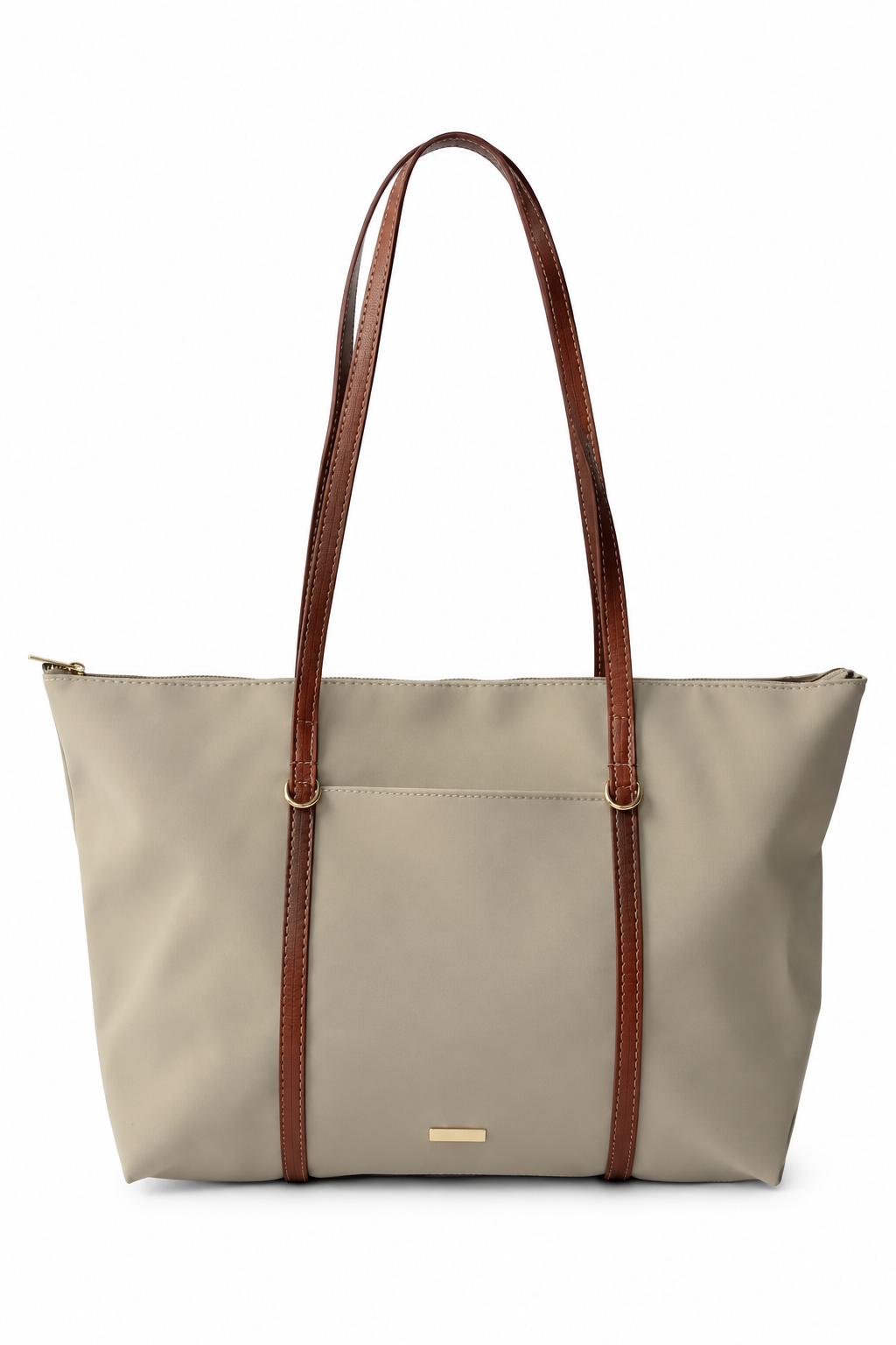 Vizon shopper çanta beyaz fon