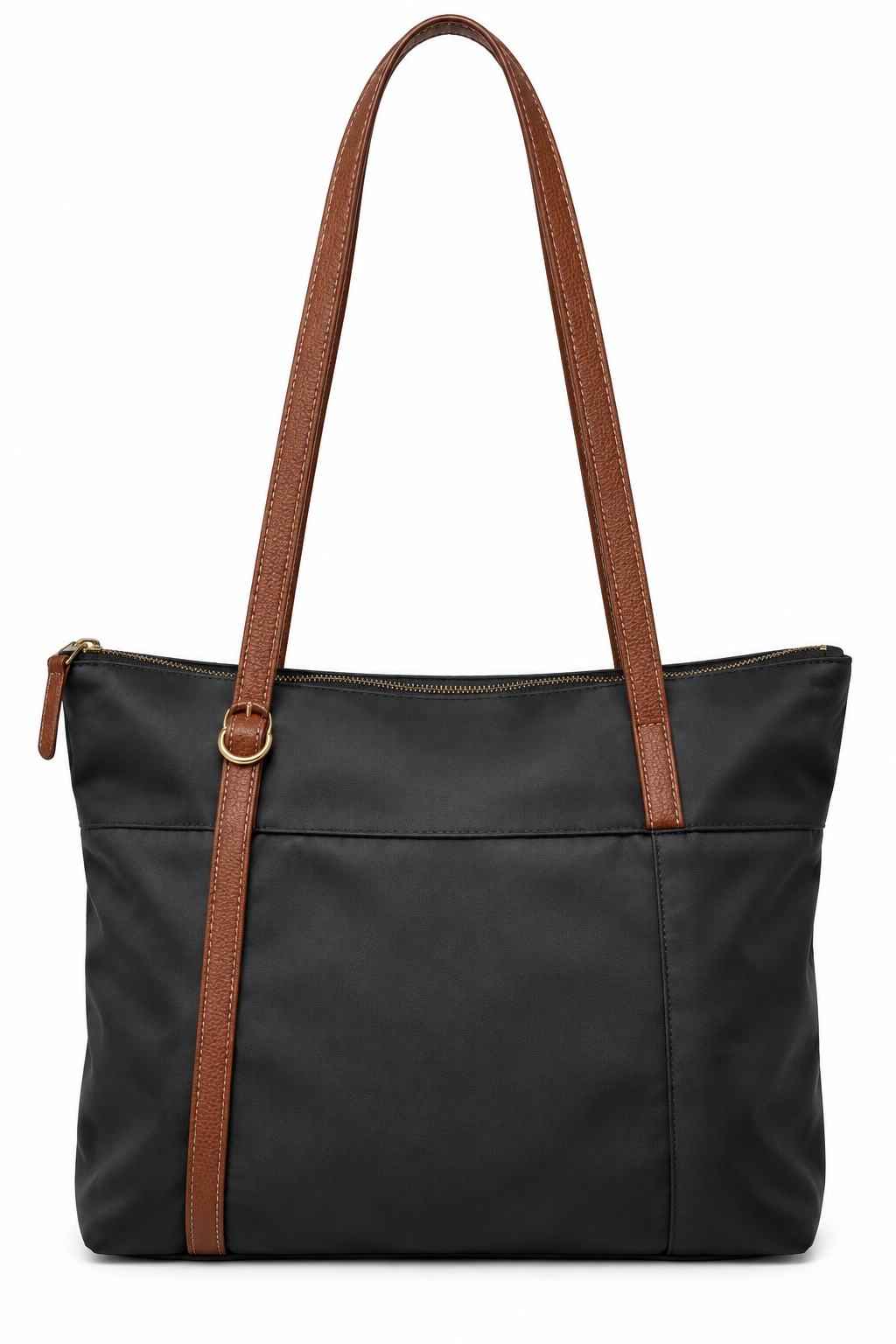 Siyah taba shopper çanta beyaz fon