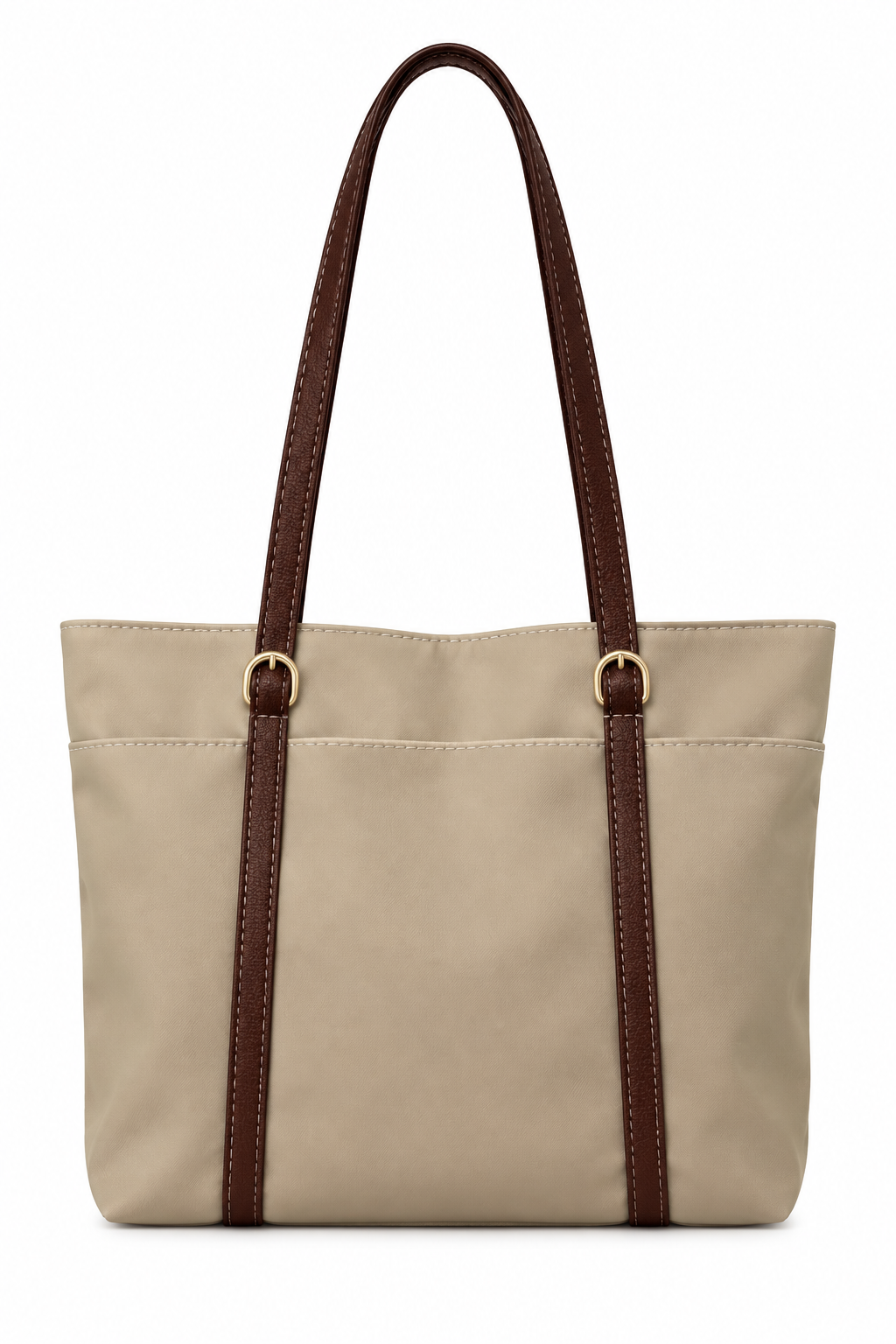 Vizon shopper çanta beyaz fon