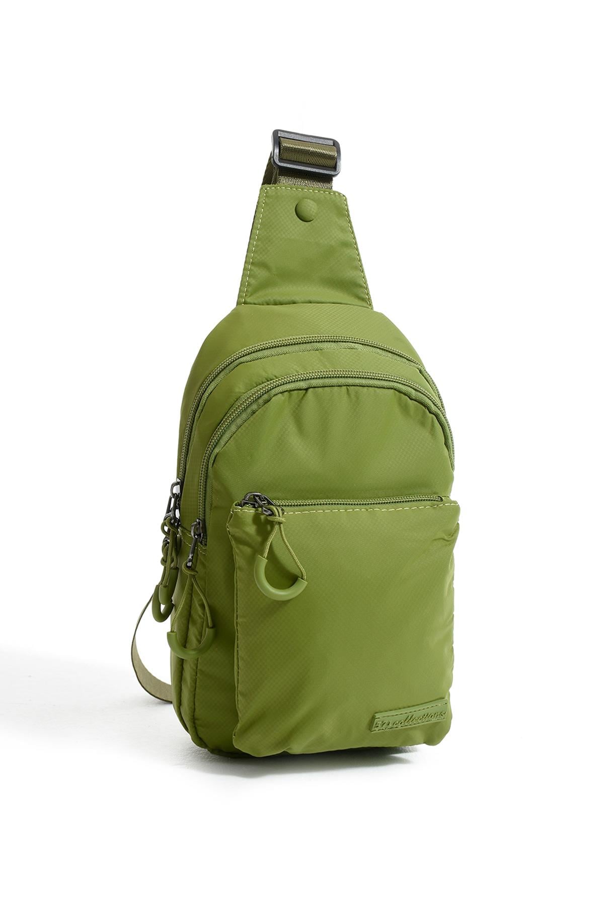 Üç Bölmeli Unisex Bodybag Açık Yeşil detay 3