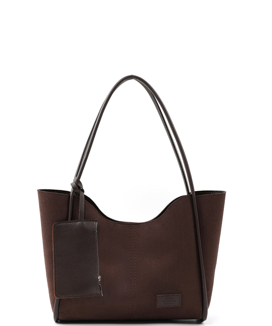 Siyah Shk108 Çıtçıtlı Suni Deri Cüzdanlı Makyaj Çantalı Kadın El ve Omuz Çantası U:25 E:38 G:15 cm