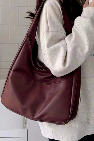 Moda Kadın Hobo Çanta: Şık ve Basit PU Deri, Okul ve İş İçin Geniş Kapasiteli Omuz Çantası