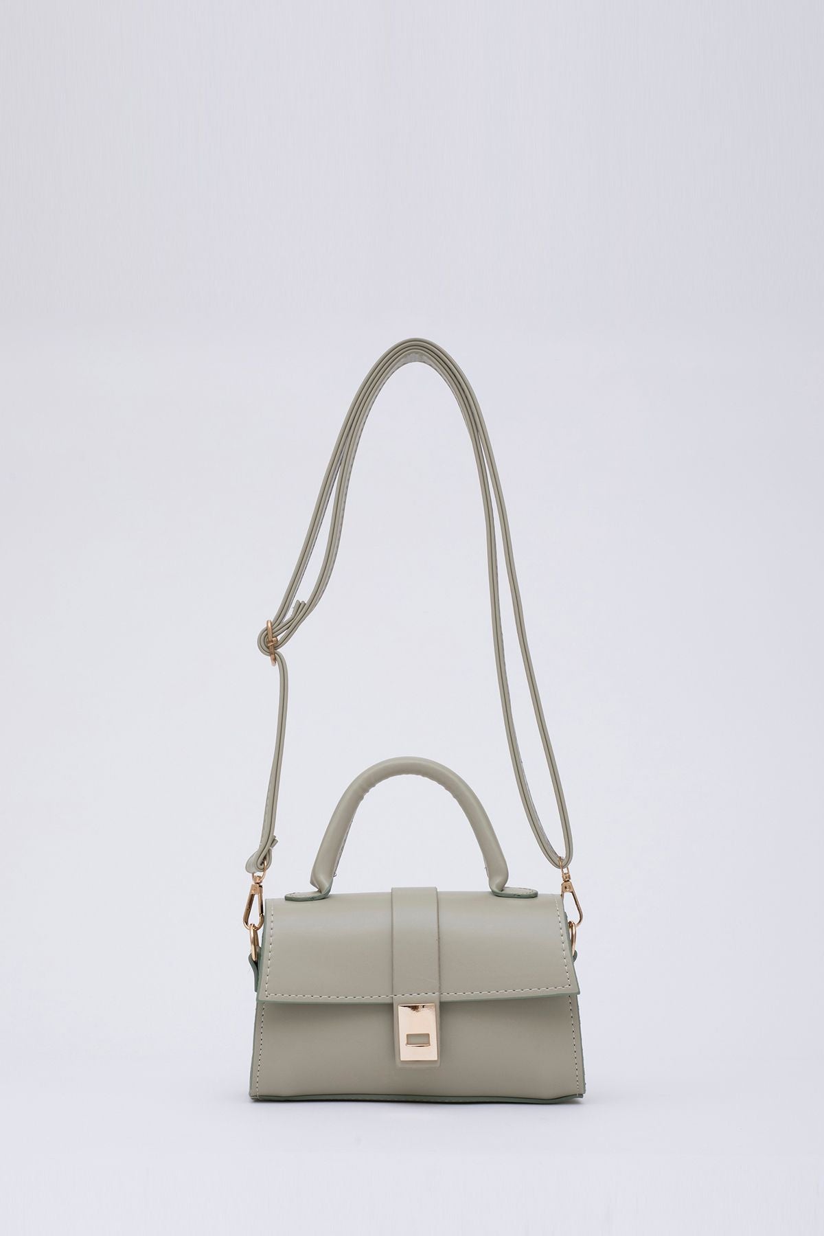 Shk109 Suni Deri Çıtçıtlı Ayarlanabilir Askılı Kadın El, Kol Ve Omuz Çantası U:11 E:19 G:7 cm