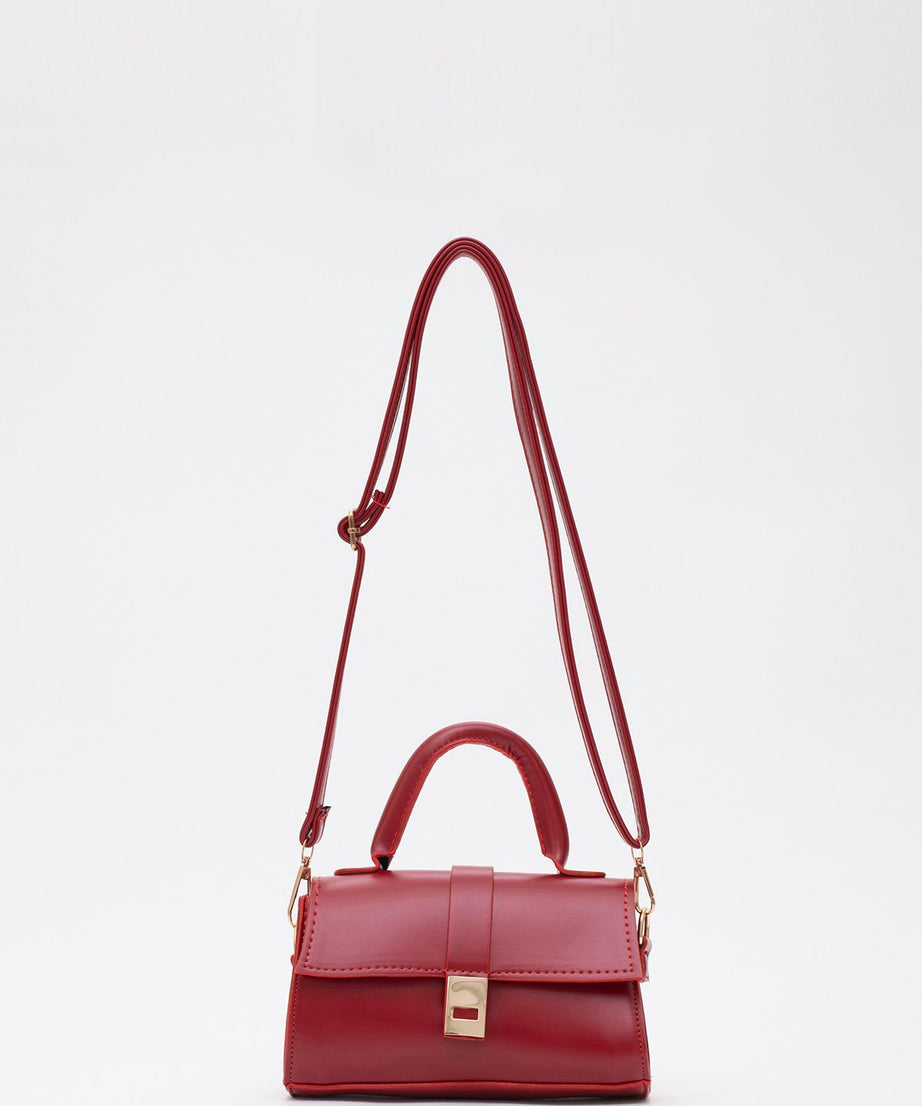 Shk109 Suni Deri Çıtçıtlı Ayarlanabilir Askılı Kadın El, Kol Ve Omuz Çantası U:11 E:19 G:7 cm