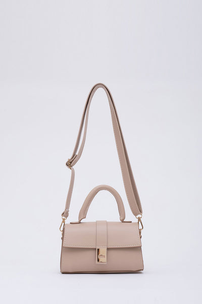 Shk109 Suni Deri Çıtçıtlı Ayarlanabilir Askılı Kadın El, Kol Ve Omuz Çantası U:11 E:19 G:7 cm - vizon