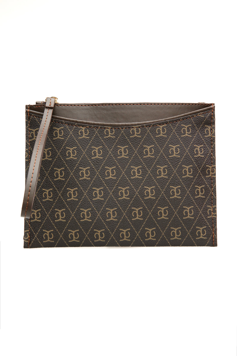 Kadın tabba kahverengi Baskılı Kadın Clutch El Çantası portföy KSCH-4075