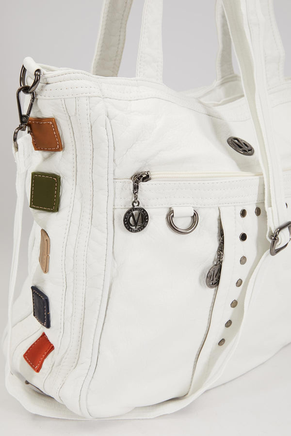 Beyaz Renk Detaylı Omuz Çantası - Görsel 4