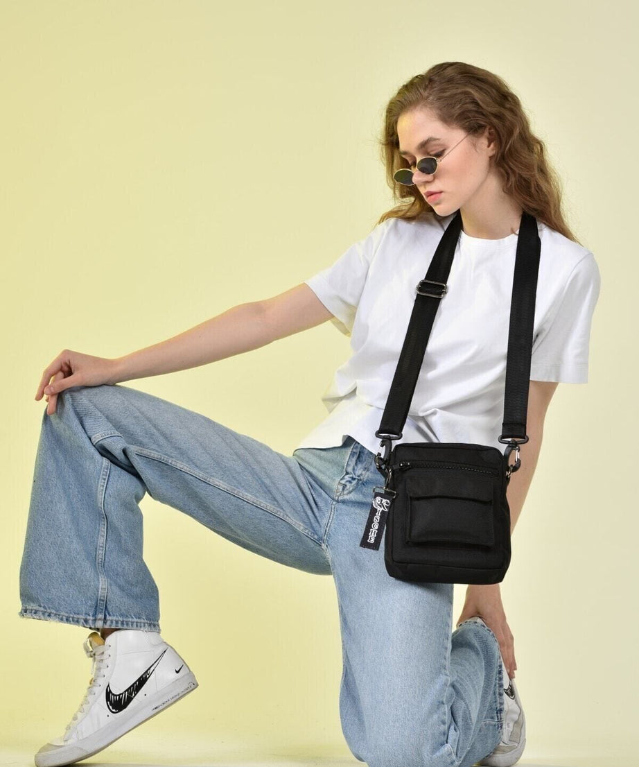 Unisex Siyah Spor Askılı Omuz Çantası - Görsel 6