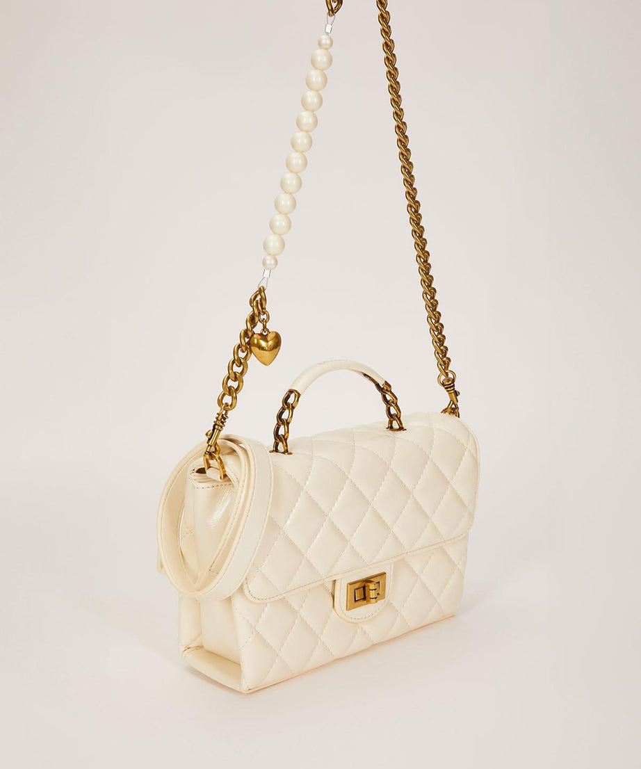 Beyaz İnci Ve Kalp Aksesuar Detaylı Omuz Çantası - Görsel 2