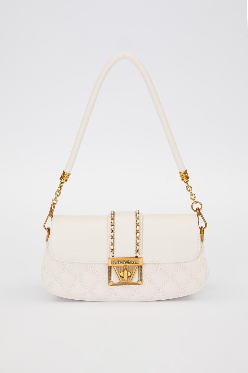 Siyah Oval Kapitone Desen Omuz Çantası