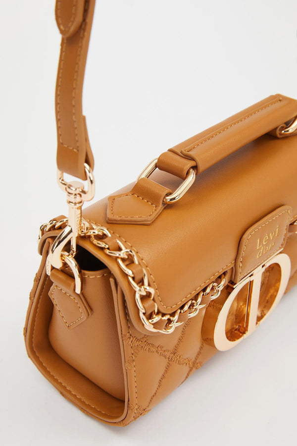 Kahve Metal Halka Detay Omuz Çantası - Görsel 3