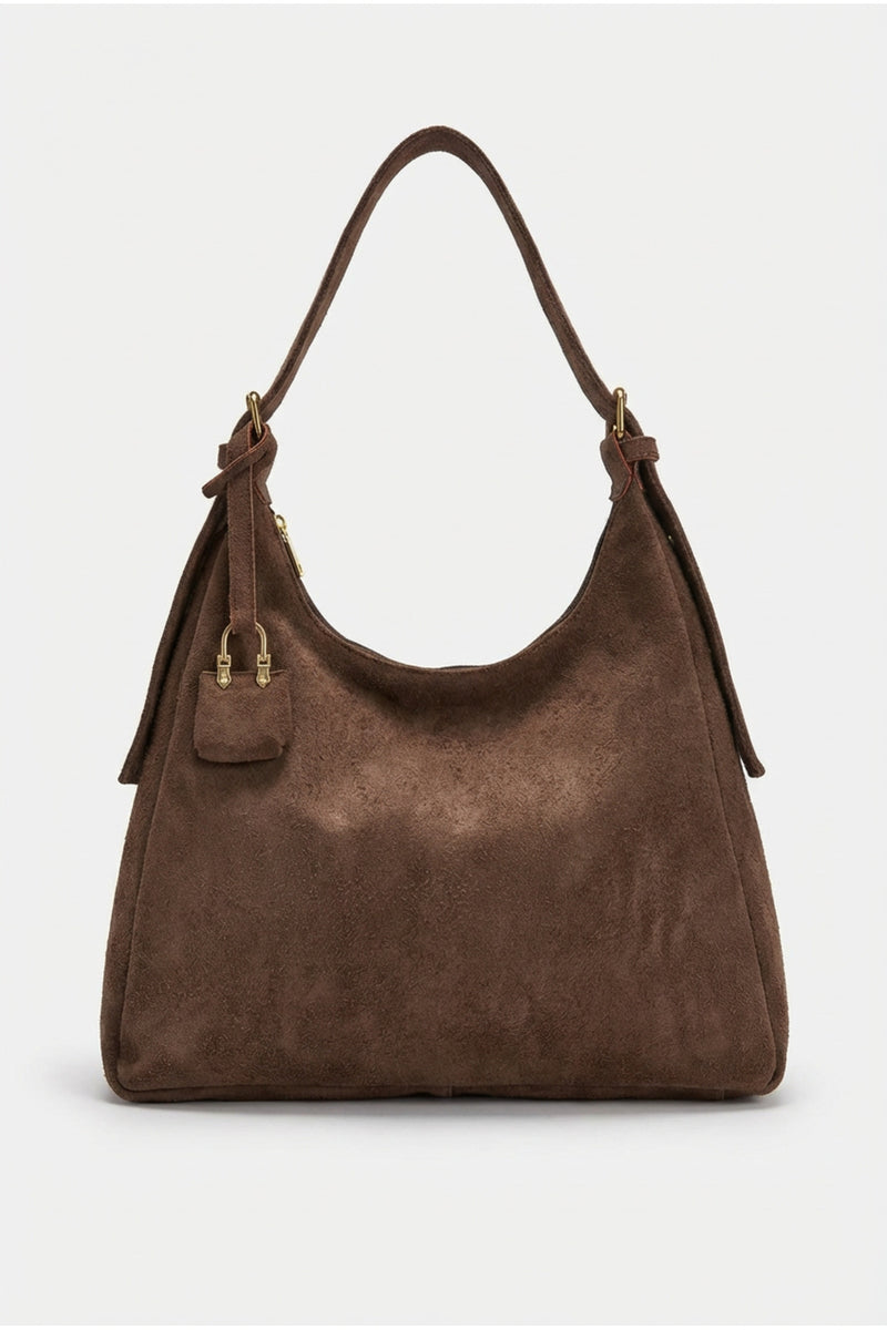 Kadın Omuz Çantası Bordo Salaş Astarlı Fermuarlı Ayarlanabilir charmlı kadın çantası Lisa