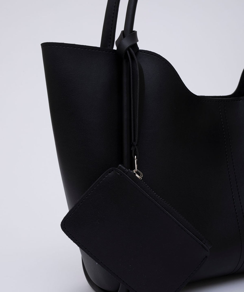 Siyah Shk108 Çıtçıtlı Suni Deri Cüzdanlı Makyaj Çantalı Kadın El ve Omuz Çantası U:25 E:38 G:15 cm