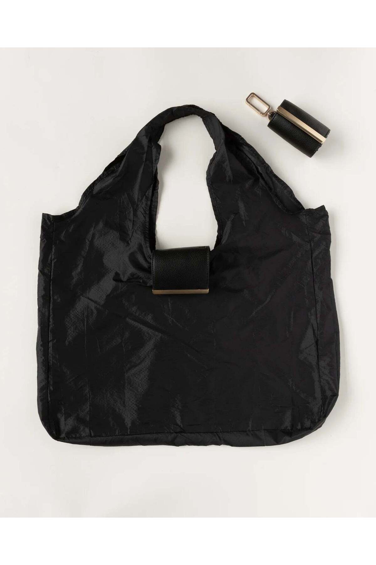 Çok Amaçlı Hafif Katlanabilir Charm Çanta & Anahtarlık Fonksiyonlu Model KSCH-4085 - Siyah