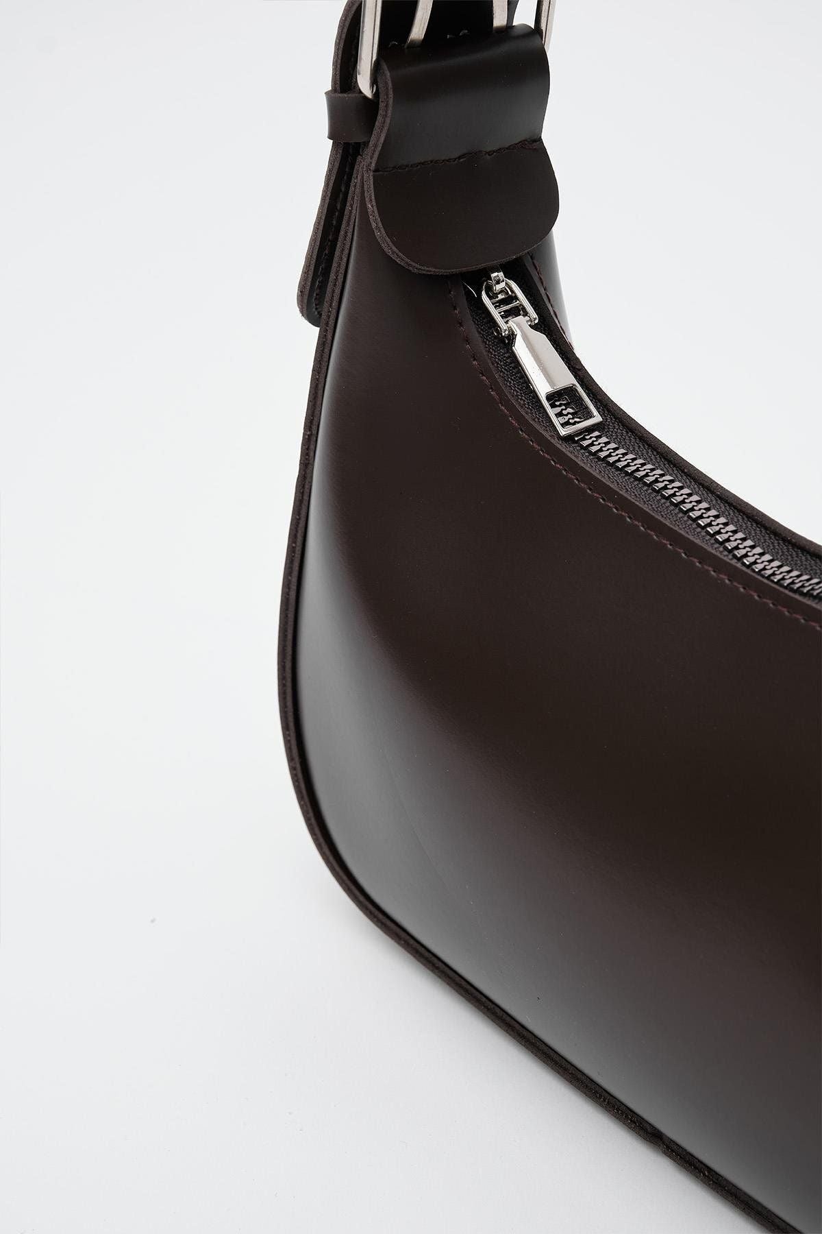 Oval Krem Baget Çanta - Görsel 8