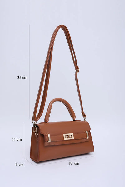 Siyah Shk188 Suni Deri Tek Bölmeli Kilit Detaylı Askılı El, Kol Ve Omuz Çantası U:11 E:19 G:6 Cm