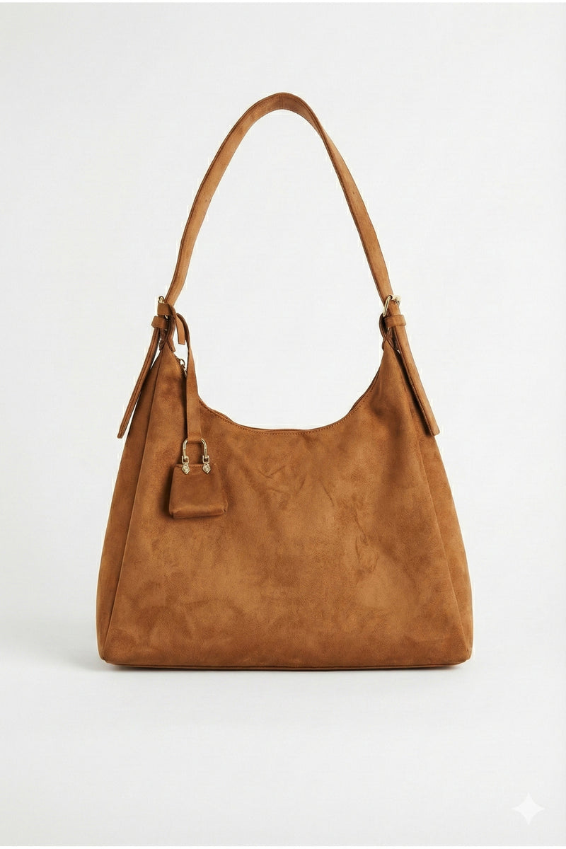 Kadın Omuz Çantası Bordo Salaş Astarlı Fermuarlı Ayarlanabilir charmlı kadın çantası Lisa