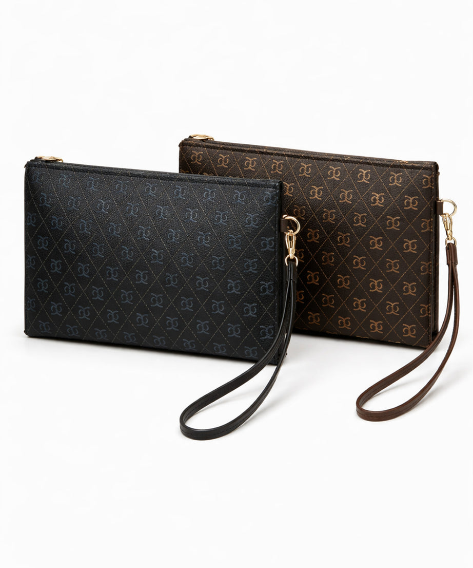 Kadın Baskılı Kadın Clutch El Çantası portföy ponny 2li Siyah Vizon KSCH-4076 - Görsel 13