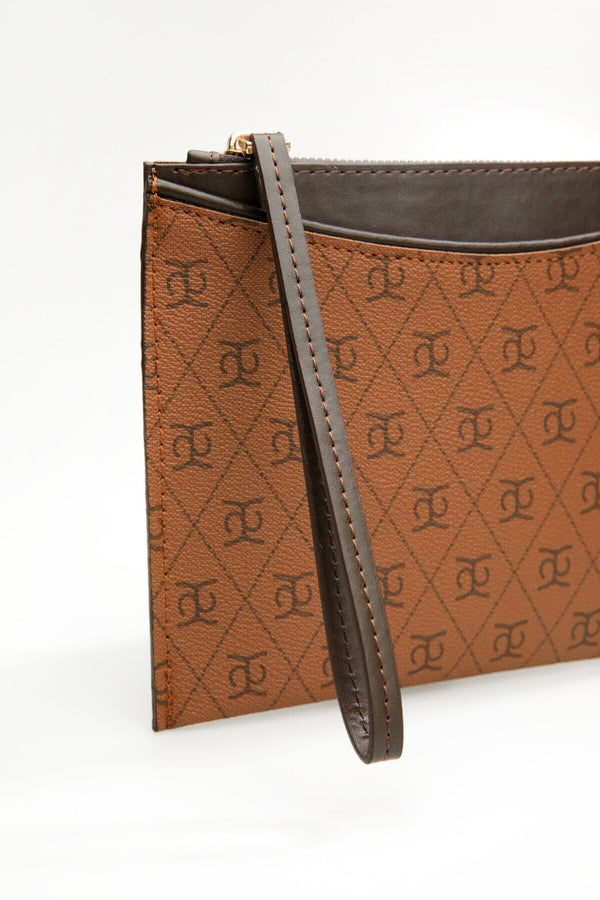 Kadın tabba kahverengi Baskılı Kadın Clutch El Çantası portföy KSCH-4075