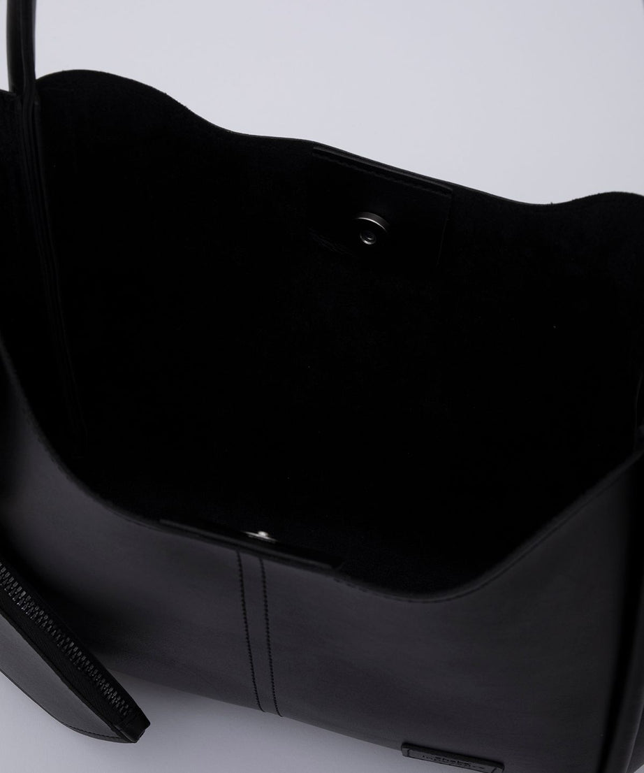 Siyah Shk108 Çıtçıtlı Suni Deri Cüzdanlı Makyaj Çantalı Kadın El ve Omuz Çantası U:25 E:38 G:15 cm