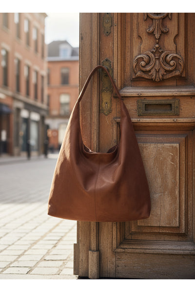 Fermuar kapamalı Üniversite kadın el ve omuz Çantası astarlı Süet taba - taba süet