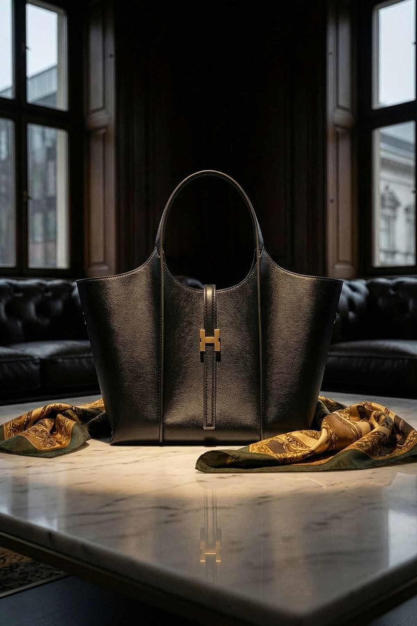 Siyah Askı Kilit Detay El Çantası - Görsel 1