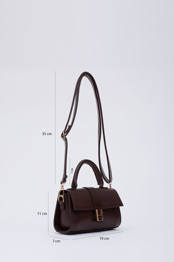 Suni Deri Çıtçıtlı Ayarlanabilir Askılı Kadın El, Kol Ve Omuz Çantası ksch-502