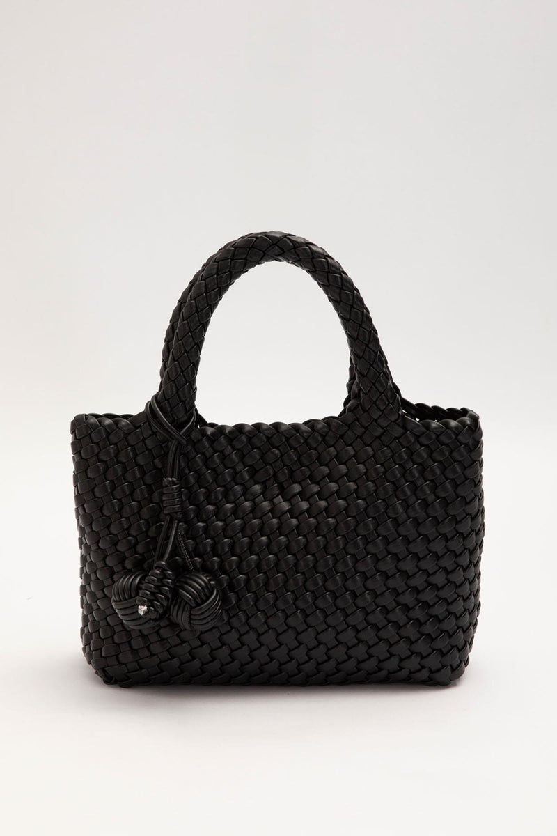 Krem Charmlı Örgü Model El Çantası