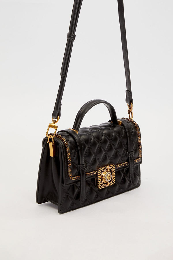 Siyah Kemer Detaylı Omuz Çantası - Görsel 2