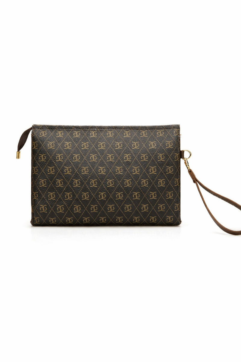 Kadın Baskılı Kadın Clutch El Çantası portföy ponny 2li Siyah Vizon KSCH-4076