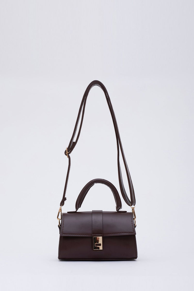 Shk109 Suni Deri Çıtçıtlı Ayarlanabilir Askılı Kadın El, Kol Ve Omuz Çantası U:11 E:19 G:7 cm